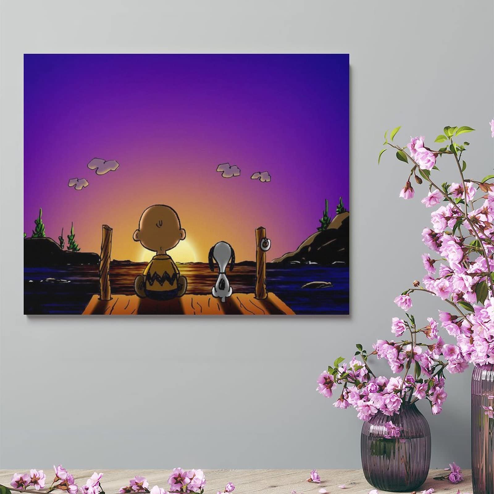 Amazon.co.jp: Snoopy スヌーピー 日本画 絵画 インテリア アート